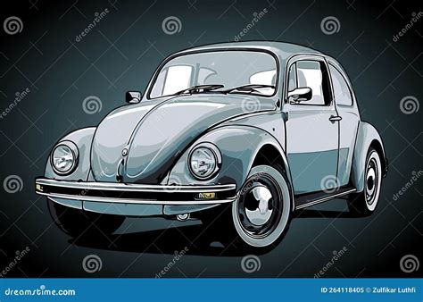 Cute vintage car stock vector. Illustration of transportation - 264118405