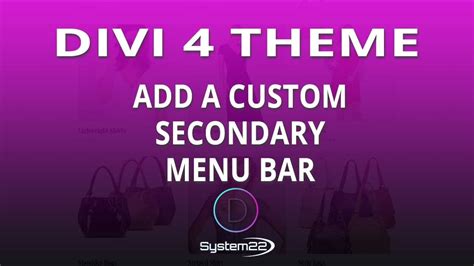 Divi 4 Add A Custom Secondary Menu Bar YouTube