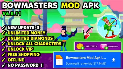 Bowmasters Mod Apk V6 0 11 Unlimited Money Unlock All Characters