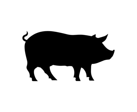 Silhouette Of A Pig Royalty Free Vector Image Vectorstock