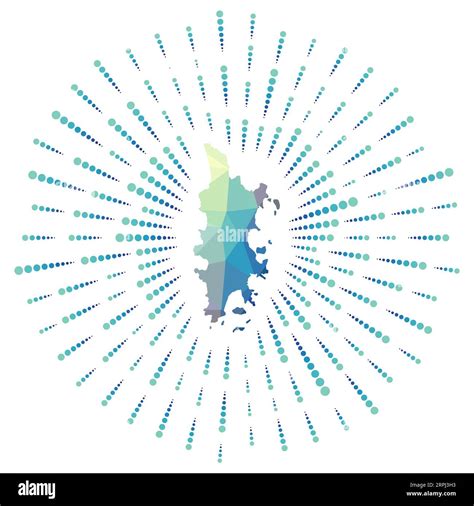 Shape Of Phuket Polygonal Sunburst Map Of The Island With Colorful