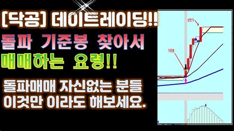 닥공 데이트레이딩 돌파 기준봉 매매요령 돌파 기준봉 찾는 검색식 Youtube