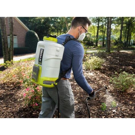 RYOBI P2860 ONE+ 18V Cordless Battery 4 Gal. Backpack Chemical Sprayer with 2.0 Ah Battery and ...