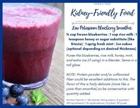 Low Potassium Blueberry Smoothie - Kidney Nutrition Library