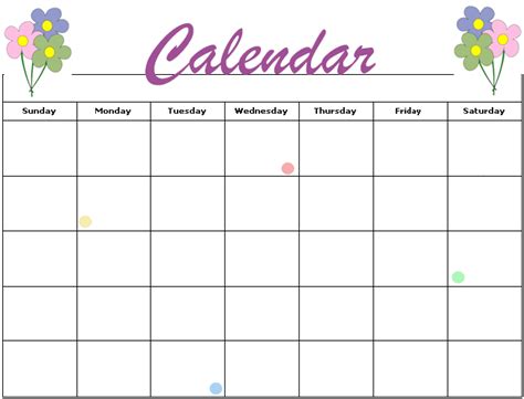 Calendar Activity Sheets