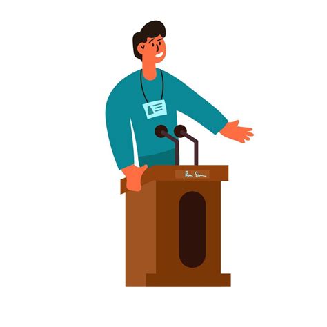 Politic Man Vector Illustration Election Speech Business Person With