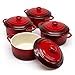 Kook Ceramic Mini Cocotte Set Small Casserole Dishes With Lids And