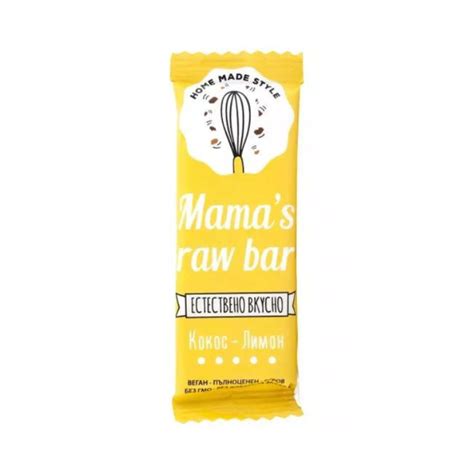 Baton Cu Cocos Si Lamaie 30 G Mama S Raw Bar Bebe Tei