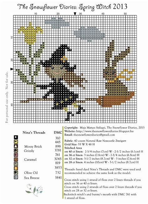 Spring Witch 2013 Наборы для вышивки крестиком Хэллоуин карты Схемы