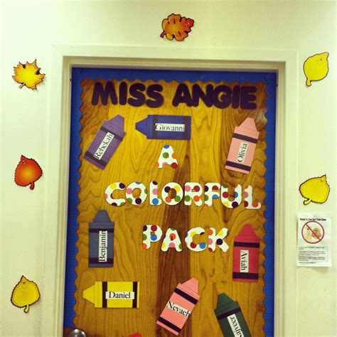 Classroom Door All Through The School Year Crayon Theme A Colorful