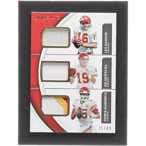 Patrick Mahomes II Len Dawson Joe Montana 2022 Immaculate