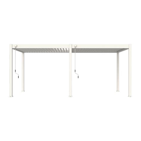 Pergola Autoportante En Alu Blanc Avec Lames Orientable X M Ombrea