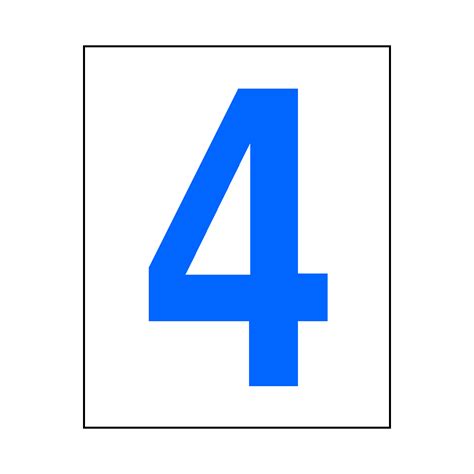 Number 4 Sticker Blue Safety Uk