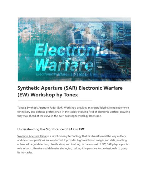 PDF Synthetic Aperture SAR Electronic Warfare EW Workshop By Tonex