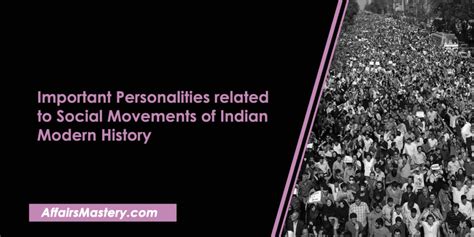 Important Personalities Related To Social Movements Of India