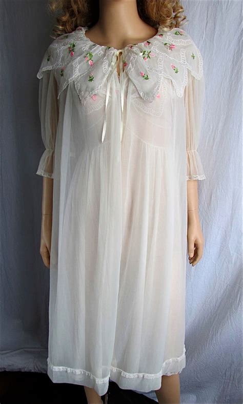 Vintage Peignoir Nightgown Set XS SM Bridal Lingerie Honeymoon Etsy