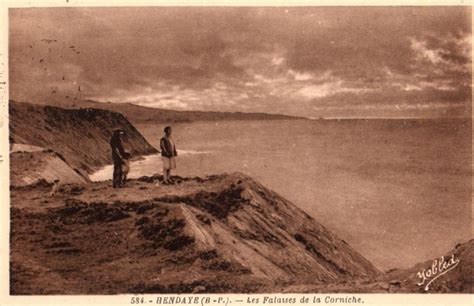 Hendaye Les Falaises De La Corniche Carte Postale Ancienne Et Vue D