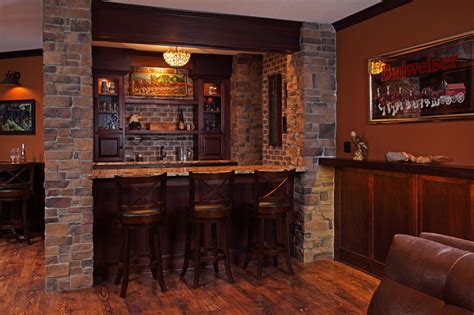 Irish Pub Style Basement Finish - Rustic - Basement - Minneapolis - by ...