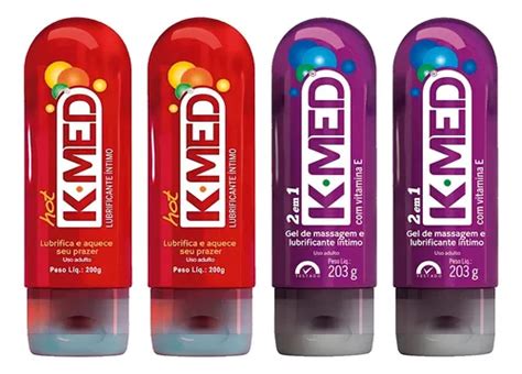 Gel Lubrifica Íntimo Kmed Kit Prazer Intenso x Hot E x Sabor Sem Sabor Parcelamento sem