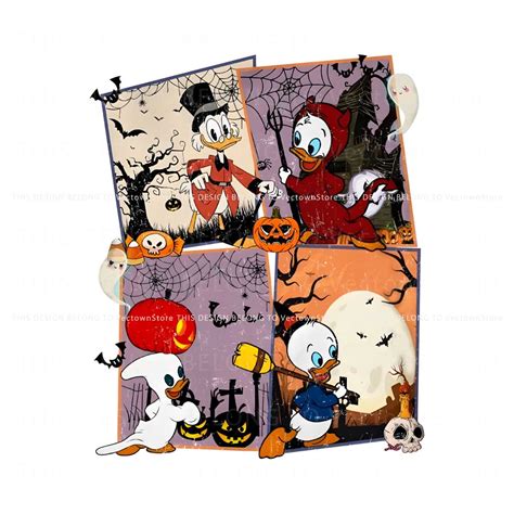 Retro Huey Dewey Louie Duck Trick Or Treat PNG Download