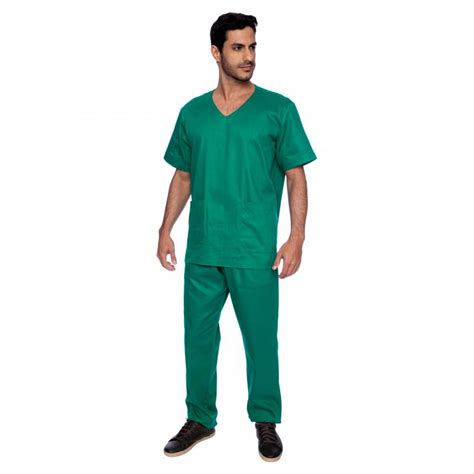 Pijama Cirúrgico Masculino Verde Bandeira FAÍKO Jalecos