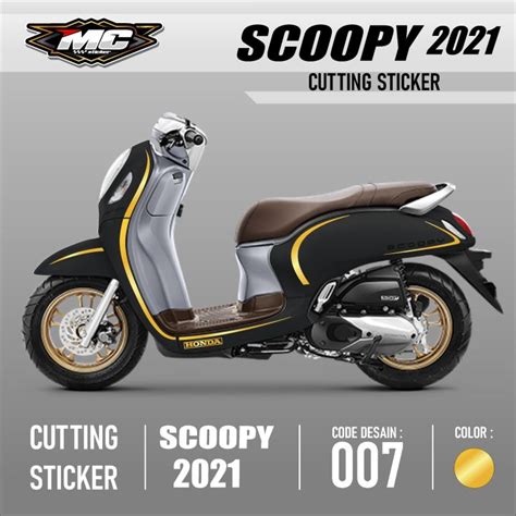 MC Cutting Sticker Aksesoris Motor Stiker Honda Scoopy Lis Striping