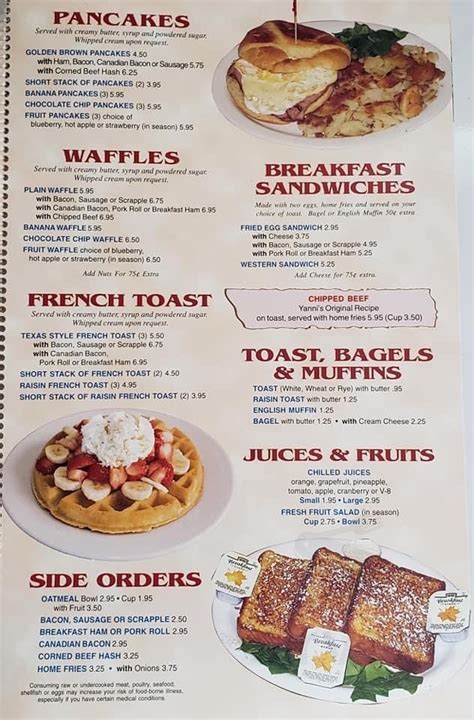 Koffee Korner Cafe Menu In Lansdale Pennsylvania USA