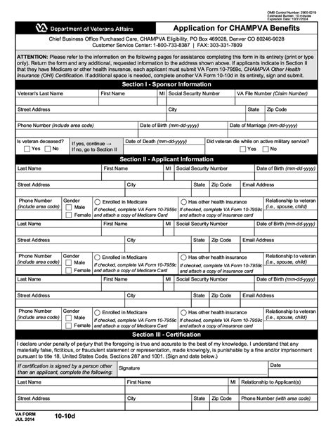 Va Form D Application For Champva Benefits Forms Docs