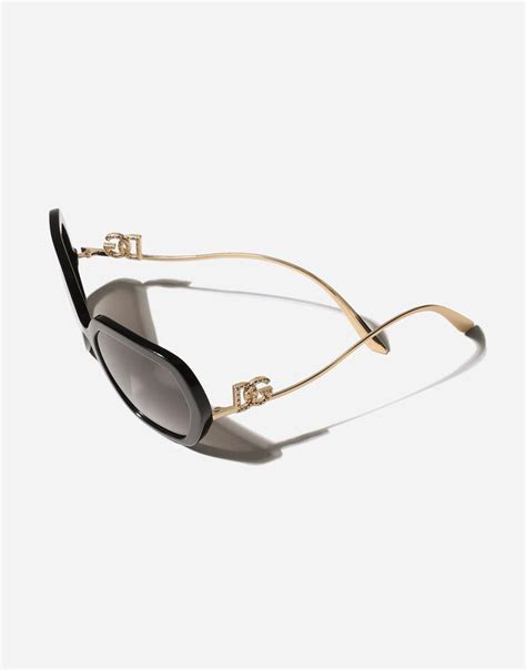 Dg Crystal Sunglasses In Black For Women Dolceandgabbana®