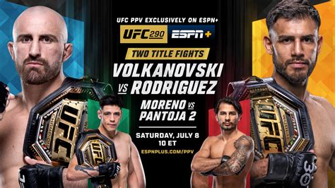 Ufc Volkanovski Vs Rodriguez Saturday July Exclusively On