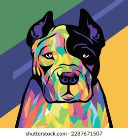 American Pitbull Pop Art Style Illustration Stock Vector Royalty Free