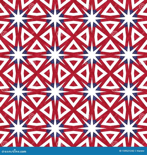 Red Star Burst Abstract Geometric Seamless Textured Pattern Background