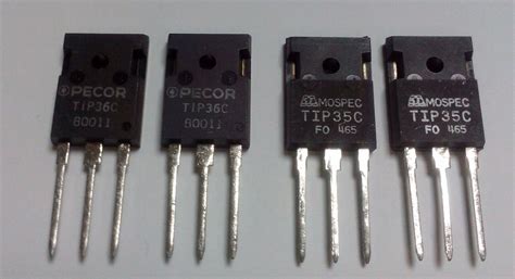 2 Pair TIP35C TIP36C Mospec Pecor NPN PNP 100V 25A Transistors TO 247