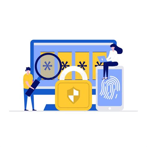 Cyber Security Vector Illustration Concept With Characters Data