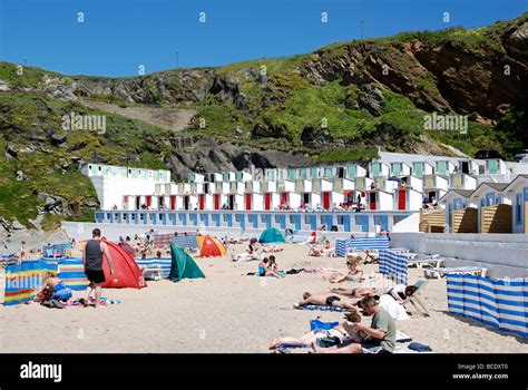 tolcarne beach and cliffs, newquay, cornwall, uk Stock Photo - Alamy