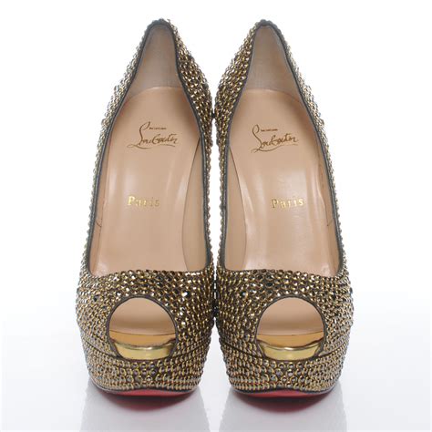 Christian Louboutin Strass Lady Peep Toe 150 Pumps 41 47618