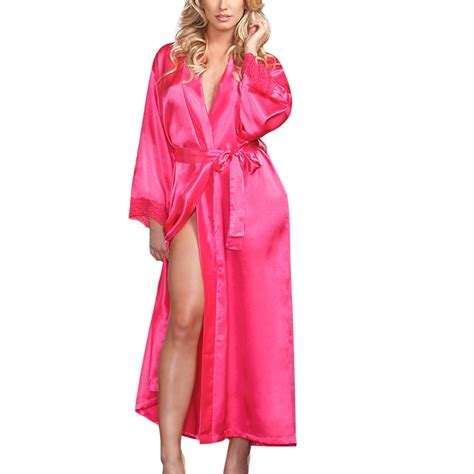 Cflvaek Satin Robes For Women Plus Size Silk Full Length Bathrobes