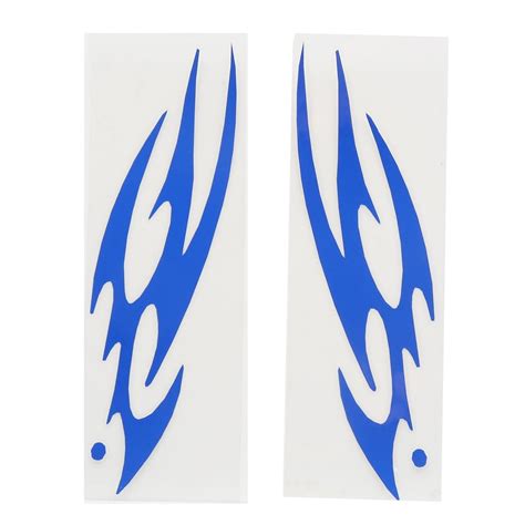 Unique Bargains 2pcs Blue Flame Pattern Vinyl Reflective Sticker Decor For Motorcycle Car