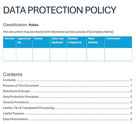 Data Protection Policy Download