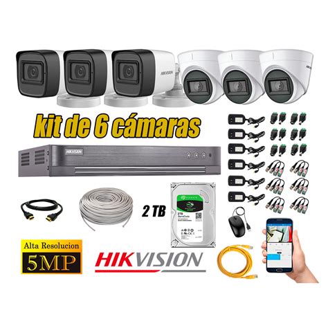 Ripley KIT 6 CÁMARA SEGURIDAD HIKVISION RI G015 K06 5MP DISCO