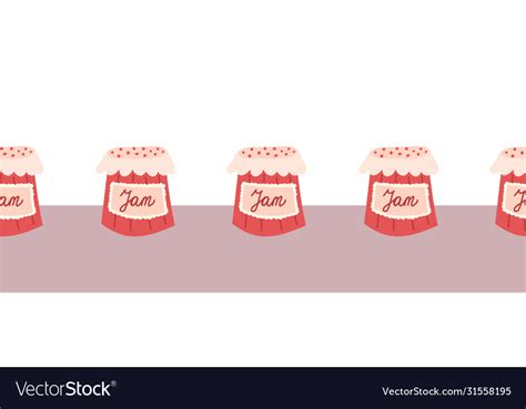 Strawberry Jam Seamless Border Repeating Vector Image