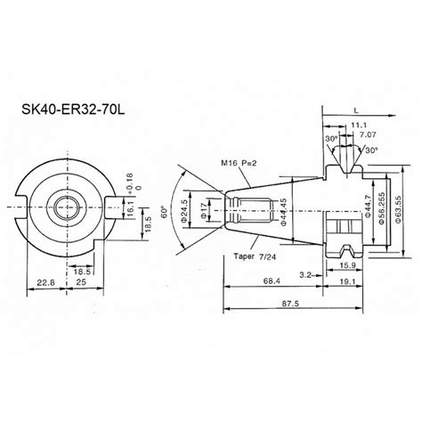 Collet Chuck Sk Er A Mm Din Cnc Spindle Tool Holder Atc