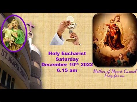 Live Holy Eucharist Holy Mass At Am Sat Th December