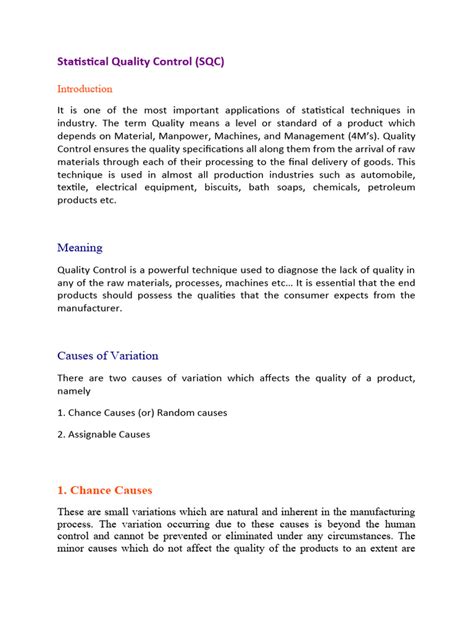 Statistical Quality Control | PDF | Business Process | Statistics