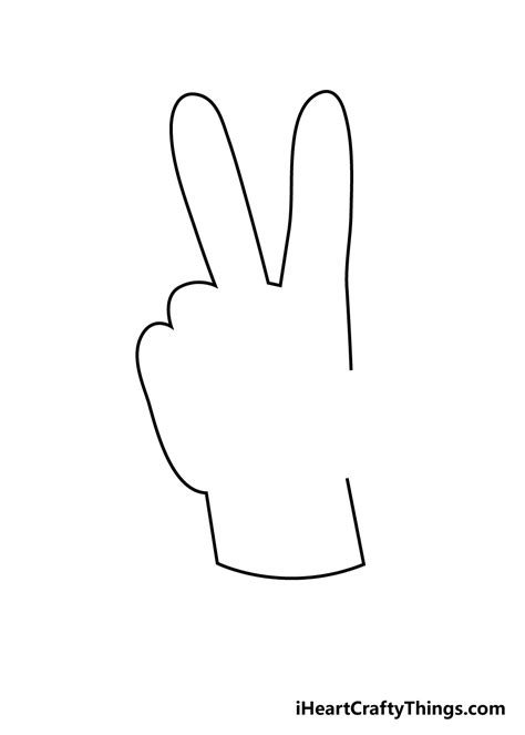 Hand Peace Sign Drawing