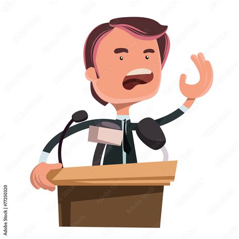 Politician giving speech vector illustration cartoon character Stock ...