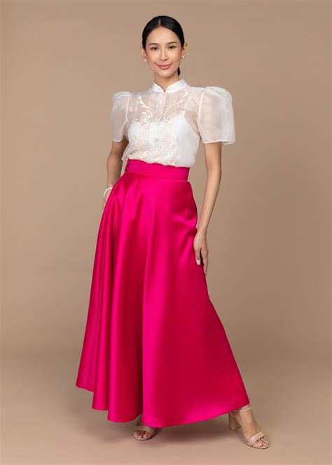 Barong And Skirt Modern Filipiniana Dress Filipiniana Dress Modern