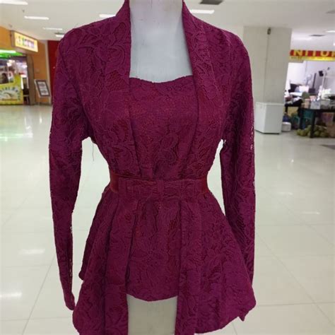 Jual Baju Kebaya Kutubaru Full Brokat Khusus Putih Dan Warna Tosca