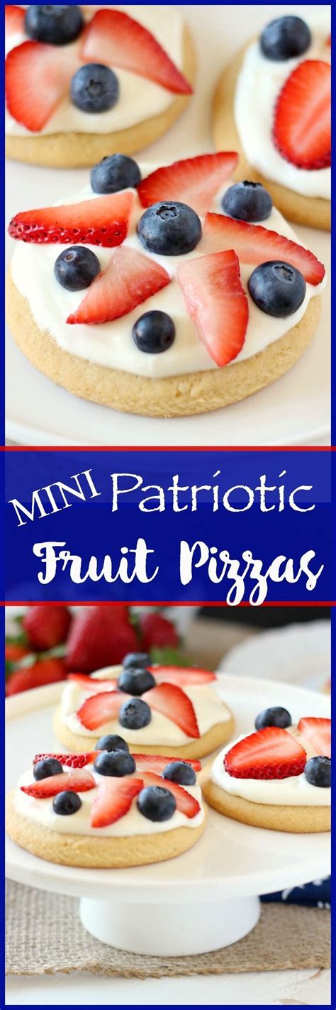 Mini Patriotic Fruit Pizzas Recipe Fruit Pizza Sugar Cookie Recipe