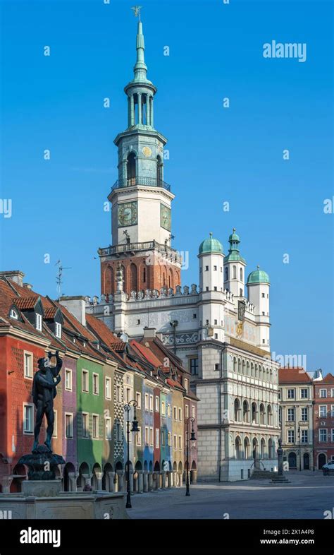 The Colorful Facades Of The Historic Old Town Of Poznan Are Richly